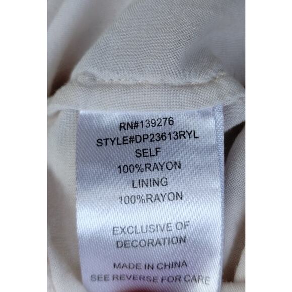 Daniel Rainn Cottage Boho Peasant Tassel Top Blouse Rayon Size S Pleated Floral - Picture 11 of 11